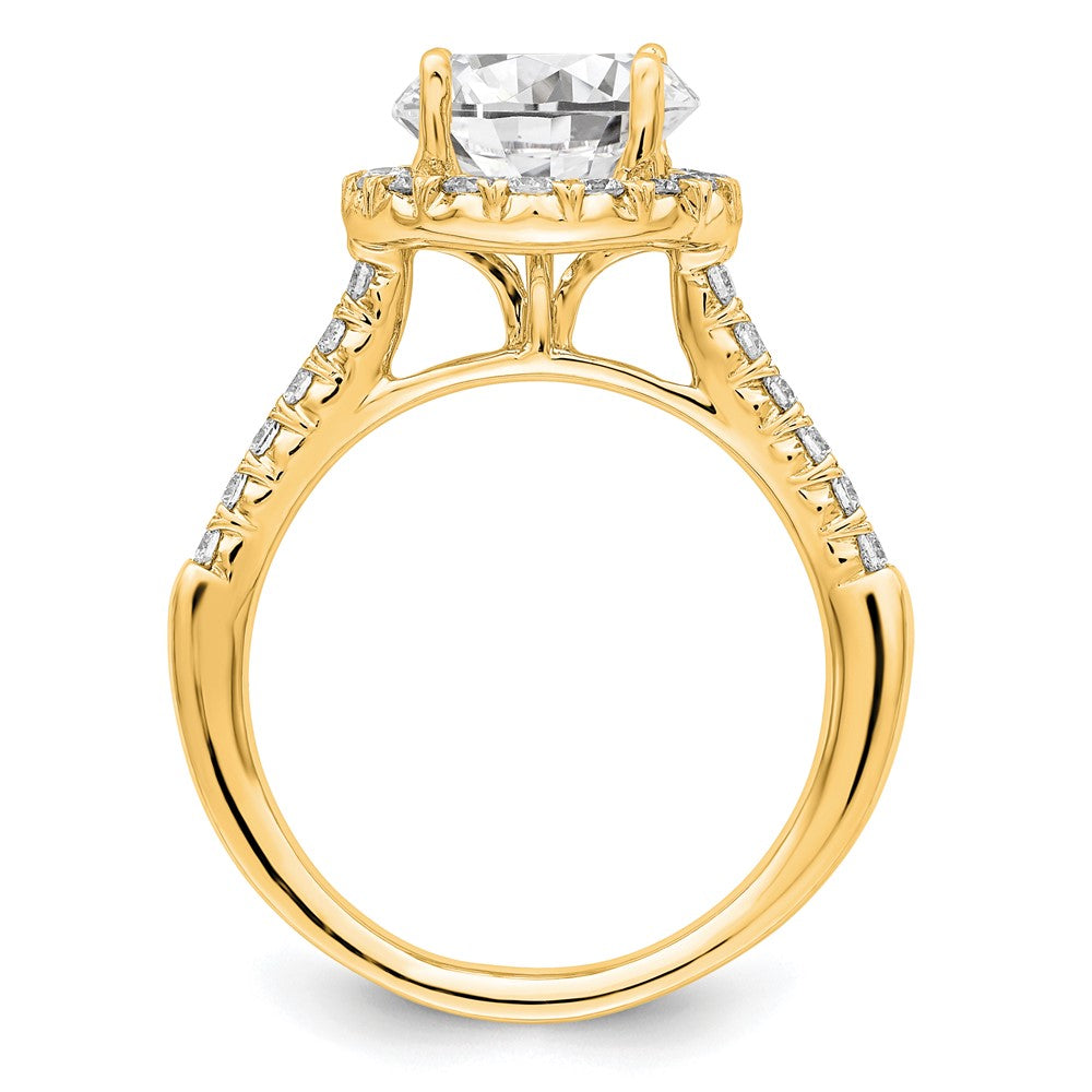 Buy Stylish 14K Yellow Gold Round Halo Diamond Semi-Mount Ring | Value Offer