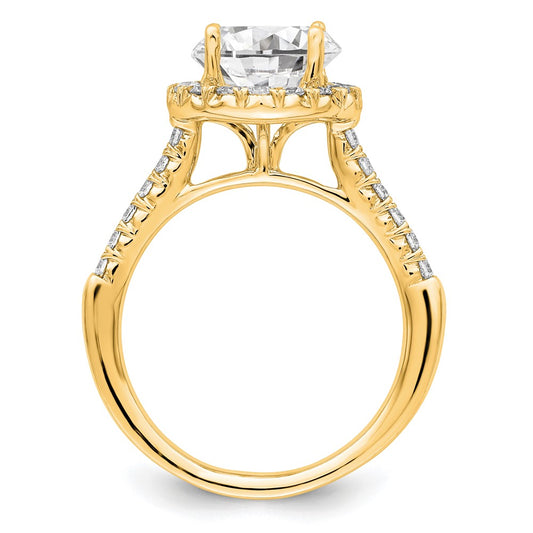 Buy Stylish 14K Yellow Gold Round Halo Diamond Semi-Mount Ring | Value Offer