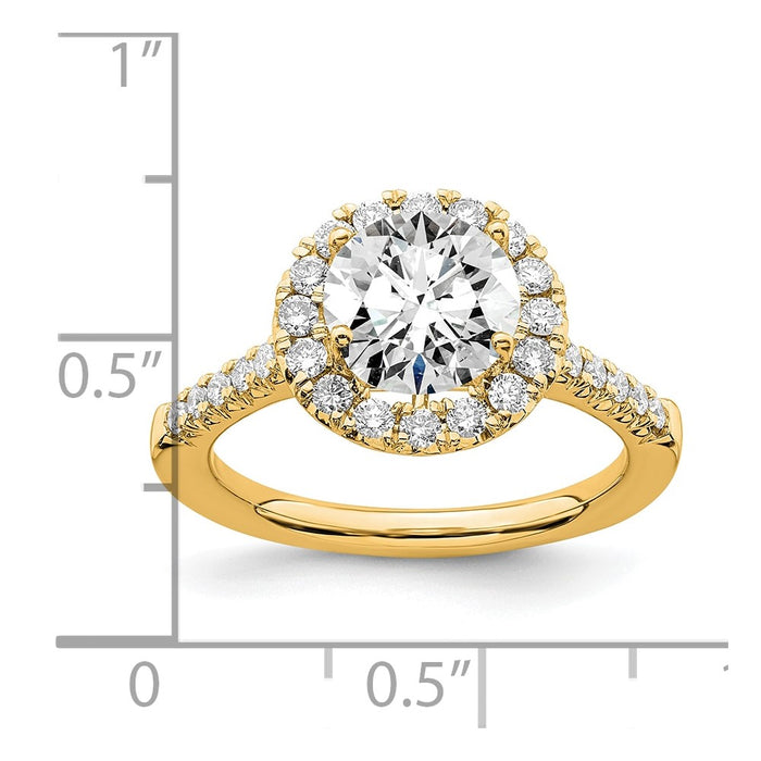 Buy Stylish 14K Yellow Gold Round Halo Diamond Semi-Mount Ring | Value Offer-7