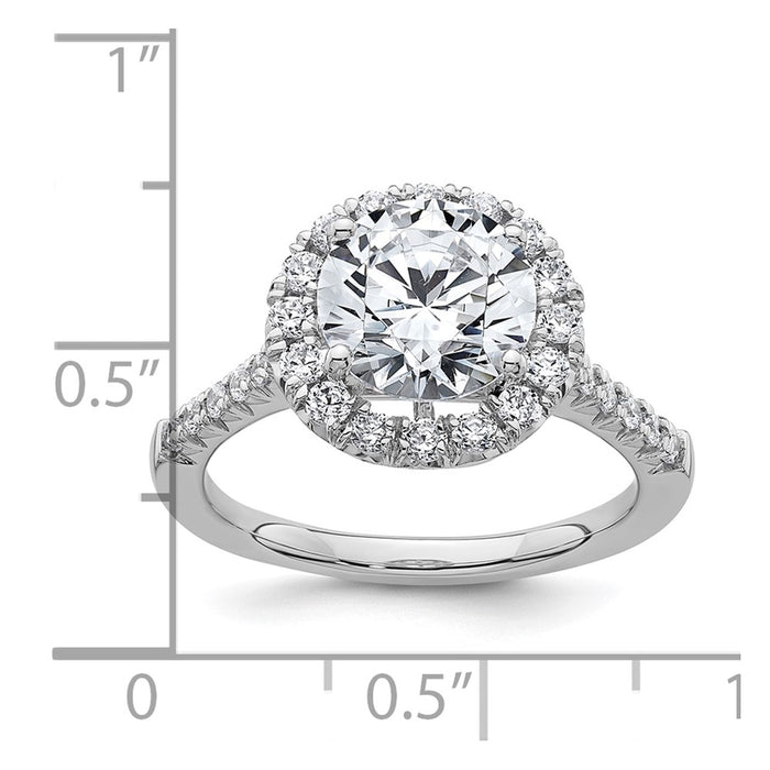 Buy 14K Lab-Grown Diamond Halo Semi-Mount Engagement Ring - Stylish & Affordable-7