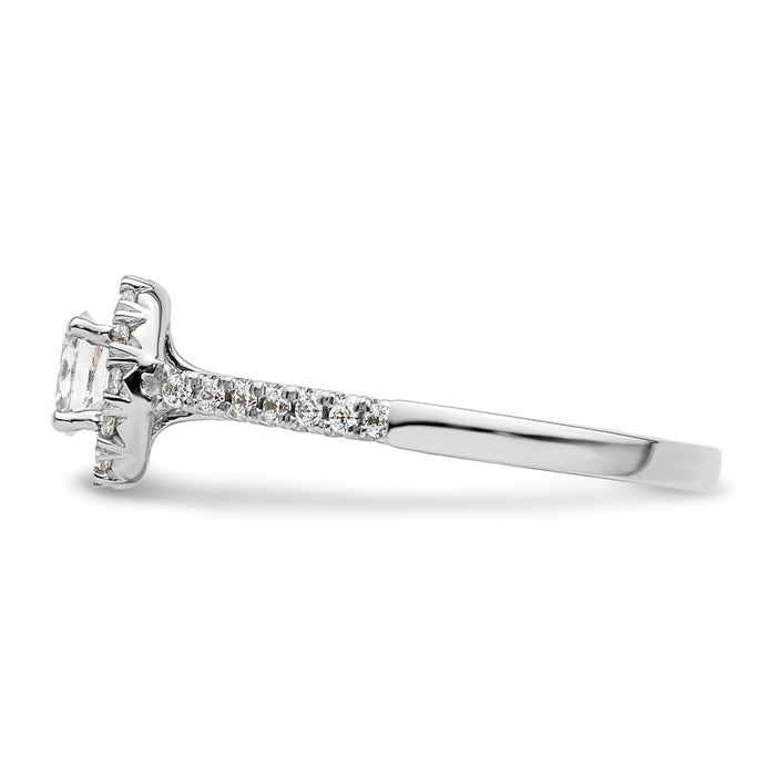 Designer 14K White Gold Halo Engagement Ring - 1/3 Carat Oval Center, Stylish Value-3