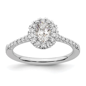 Exclusive 14K Yellow Gold Oval Halo Diamond Semi-Mount Engagement Ring