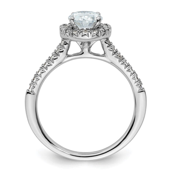 14K White Gold Halo Semi-Mount Ring with 1/3 Carat Diamonds