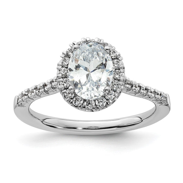 14K White Gold Halo Semi-Mount Ring with 1/3 Carat Diamonds