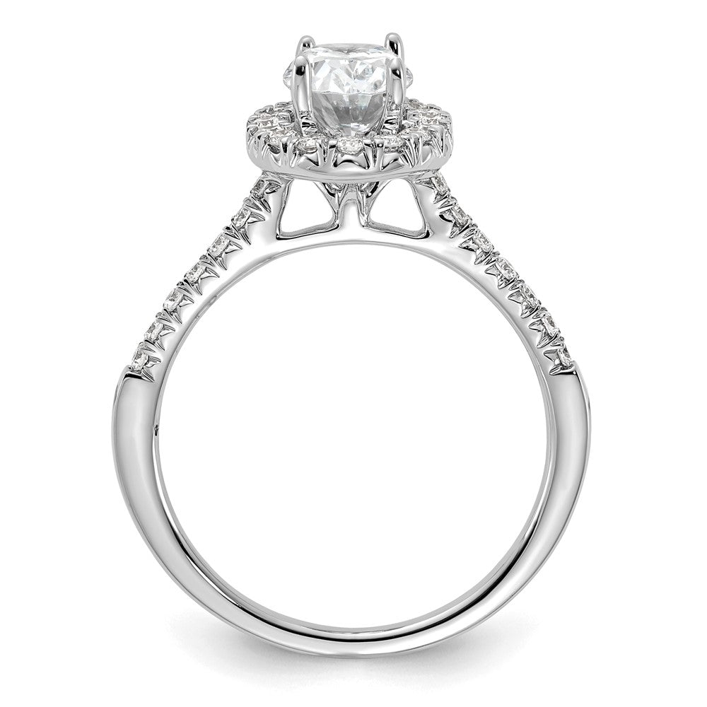 Exclusive 14K White Gold Halo Engagement Ring | 1 Carat Oval & Diamond Accents
