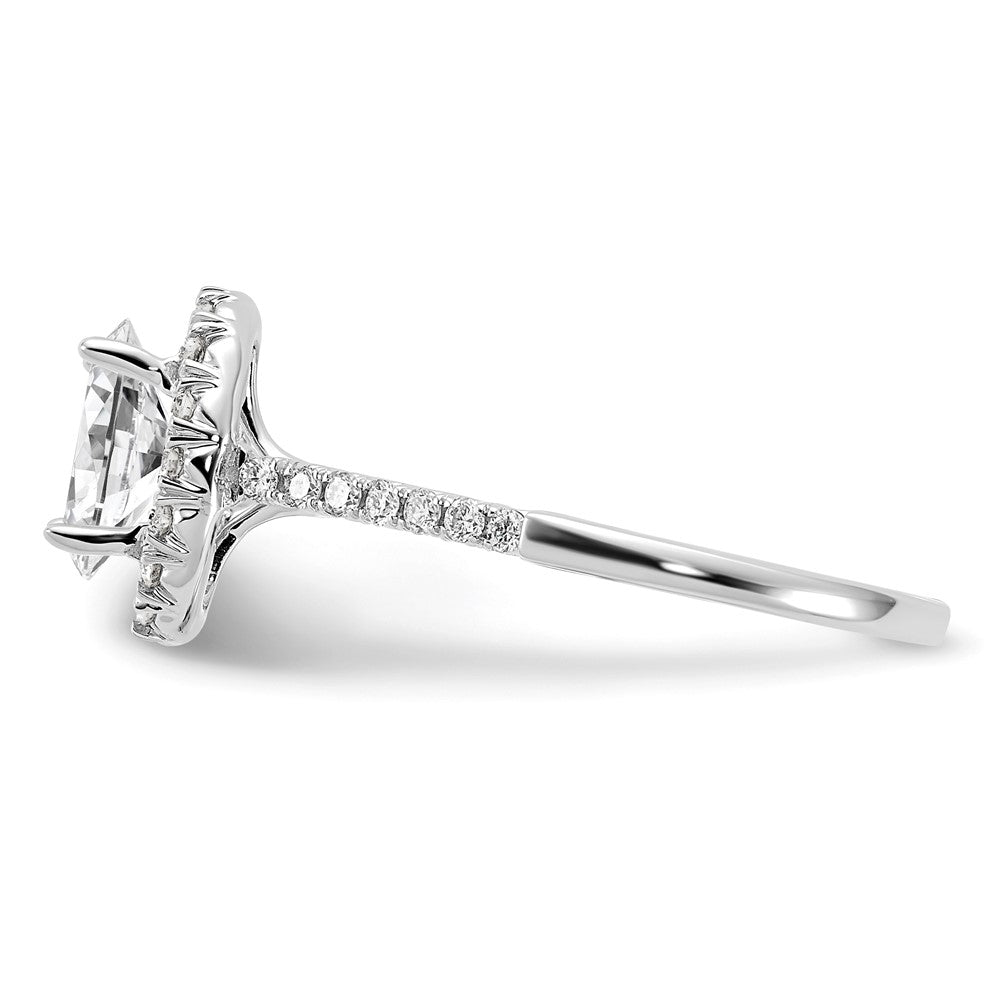 Exclusive 14K White Gold Halo Engagement Ring | 1 Carat Oval & Diamond Accents