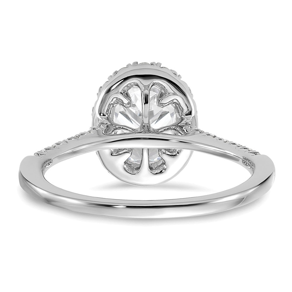 Exclusive 14K White Gold Halo Engagement Ring | 1 Carat Oval & Diamond Accents