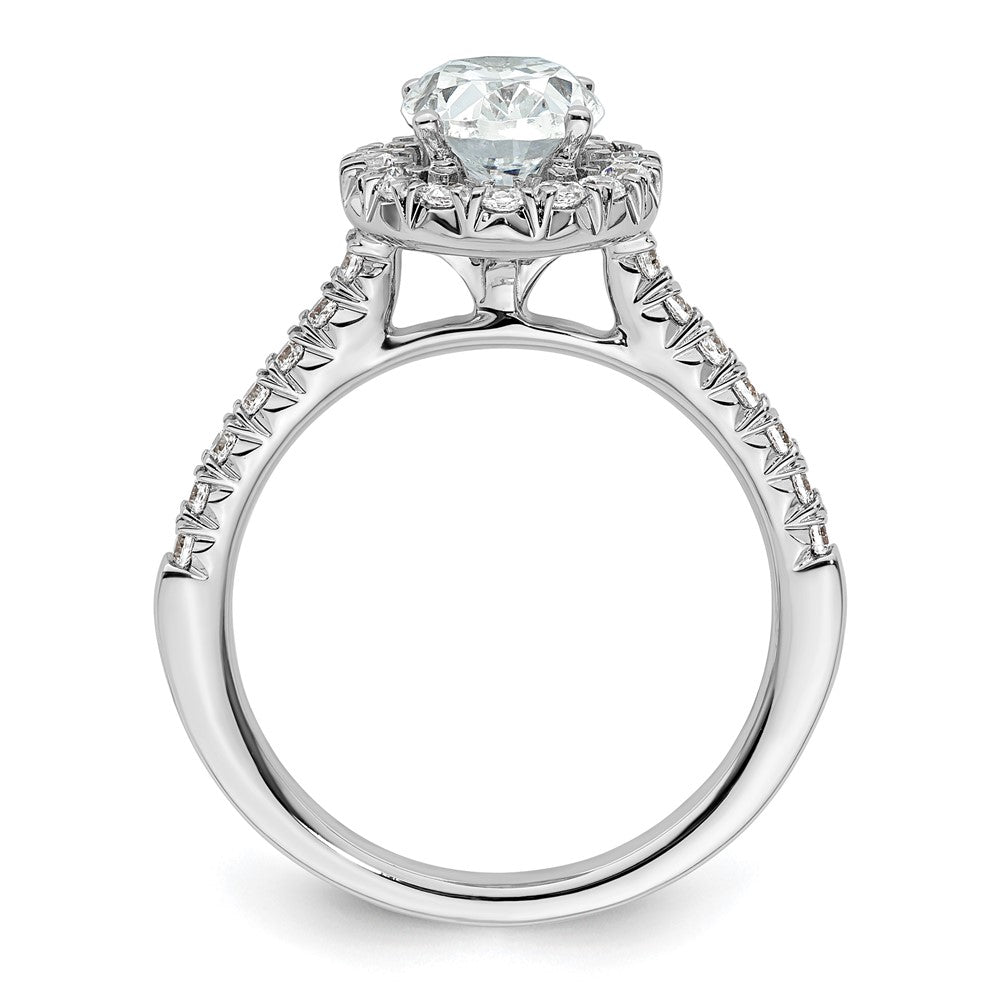 Buy Exclusive 14K White Gold Halo Semi-Mount Ring for 1.25 Carat Oval, Stylish Accents
