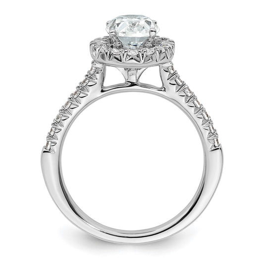 Buy Exclusive 14K White Gold Halo Semi-Mount Ring for 1.25 Carat Oval, Stylish Accents