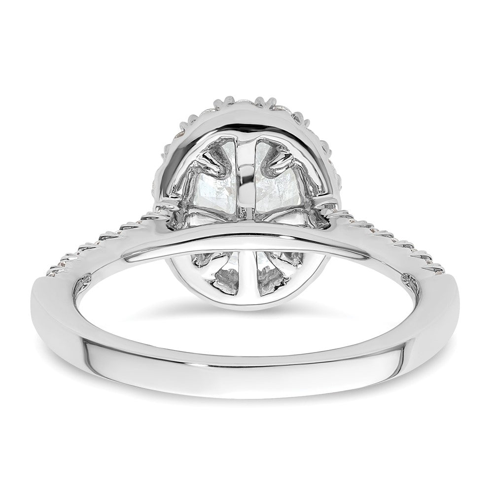 Buy Exclusive 14K White Gold Halo Semi-Mount Ring for 1.25 Carat Oval, Stylish Accents