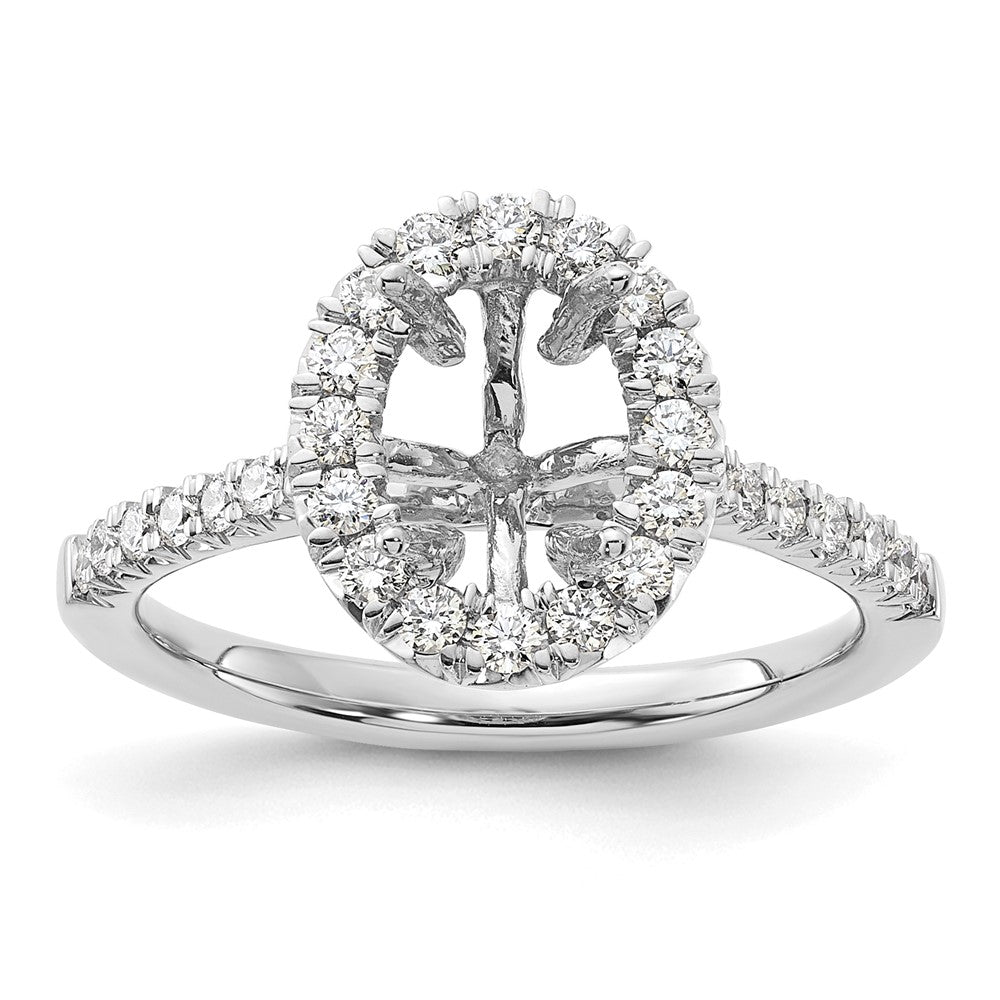 Exclusive 14K White Gold Halo Engagement Ring, 1.5 Carat Oval Center, Stylish Diamond Accents