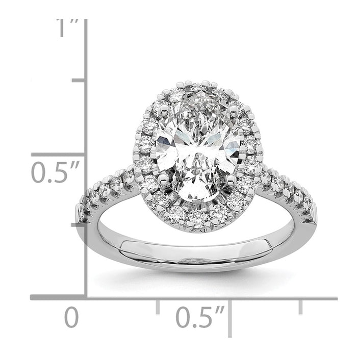 Buy Stylish 14K White Gold 2 Carat Oval Halo Engagement Ring with 1/2 Carat Lab-Grown Diamond-2