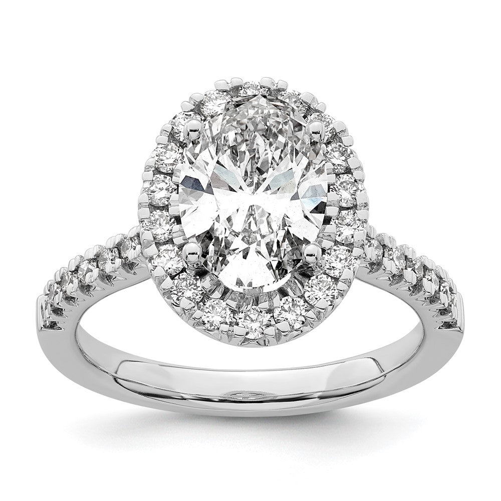 Buy Stylish 14K White Gold 2 Carat Oval Halo Engagement Ring with 1/2 Carat Lab-Grown Diamond