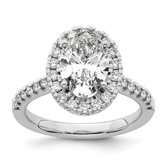 Buy Stylish 14K White Gold 2 Carat Oval Halo Engagement Ring with 1/2 Carat Lab-Grown Diamond