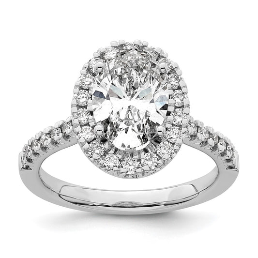 Buy Stylish 14K White Gold 2 Carat Oval Halo Engagement Ring with 1/2 Carat Lab-Grown Diamond