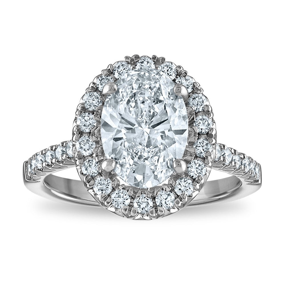 Buy Exclusive 3.08ct Oval Lab-Grown Diamond Ring in 14K White Gold Halo