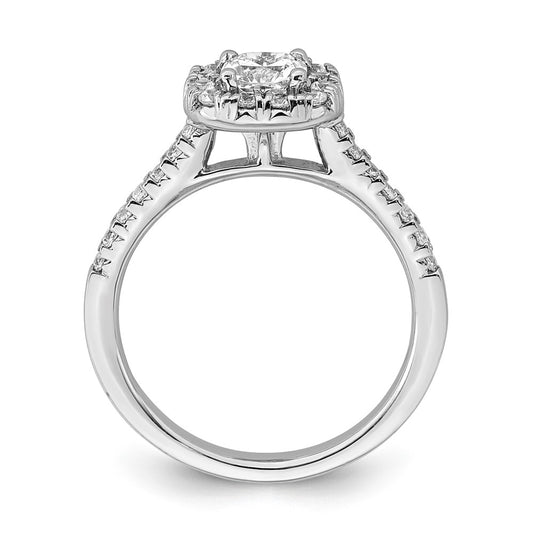 Buy Exclusive 14K White Gold Halo Engagement Ring - 1/2 Carat Cushion & Diamond Accents