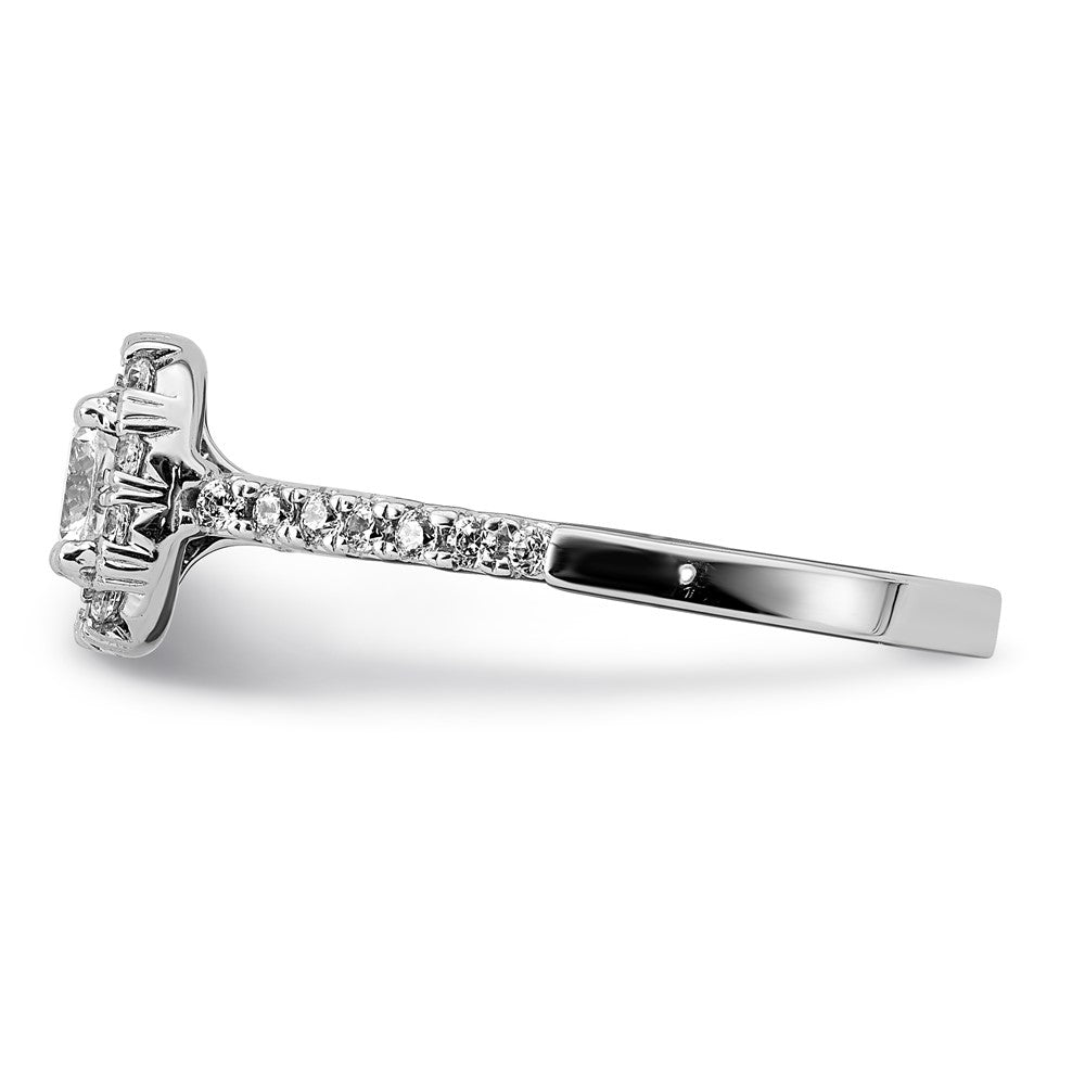 Buy Exclusive 14K White Gold Halo Engagement Ring - 1/2 Carat Cushion & Diamond Accents