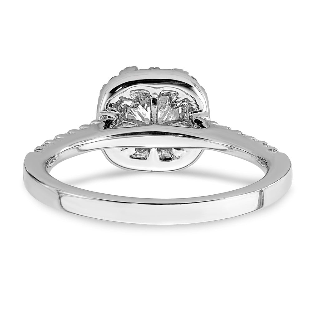 Buy Exclusive 14K White Gold Halo Engagement Ring - 1/2 Carat Cushion & Diamond Accents