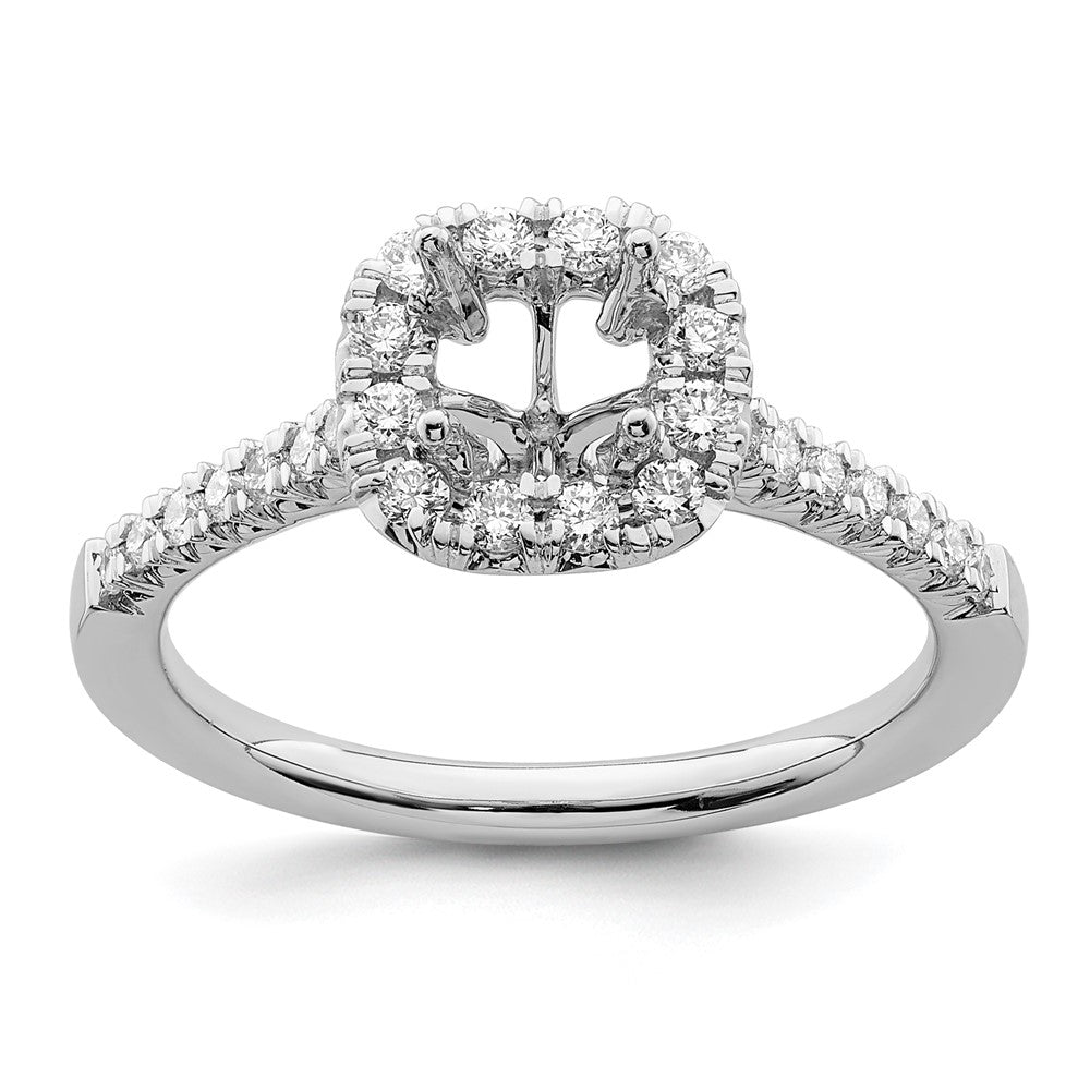 Buy Exclusive 14K White Gold Halo Engagement Ring - 1/2 Carat Cushion & Diamond Accents