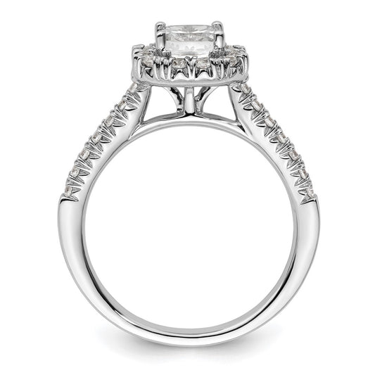 Buy Exclusive 14K White Gold Halo Engagement Ring - 3/4 Carat Cushion & Accents