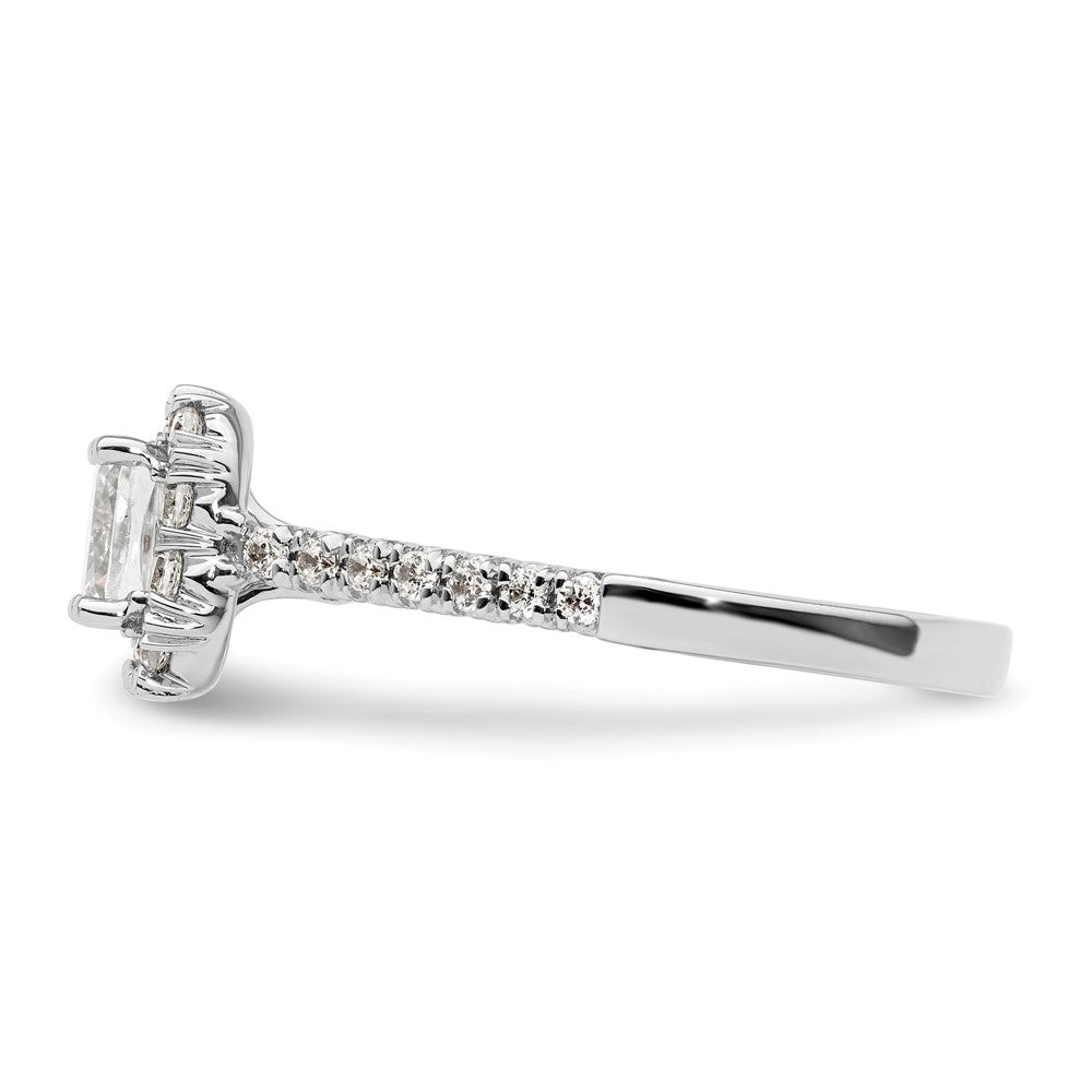 Buy Exclusive 14K White Gold Halo Engagement Ring - 3/4 Carat Cushion & Accents