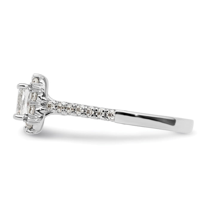 Buy Exclusive 14K White Gold Halo Engagement Ring - 3/4 Carat Cushion & Accents-3