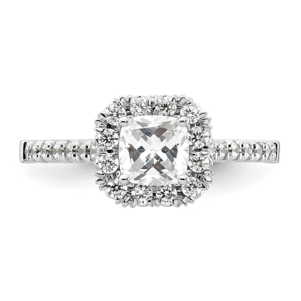 Buy Exclusive 14K White Gold Halo Engagement Ring - 3/4 Carat Cushion & Accents