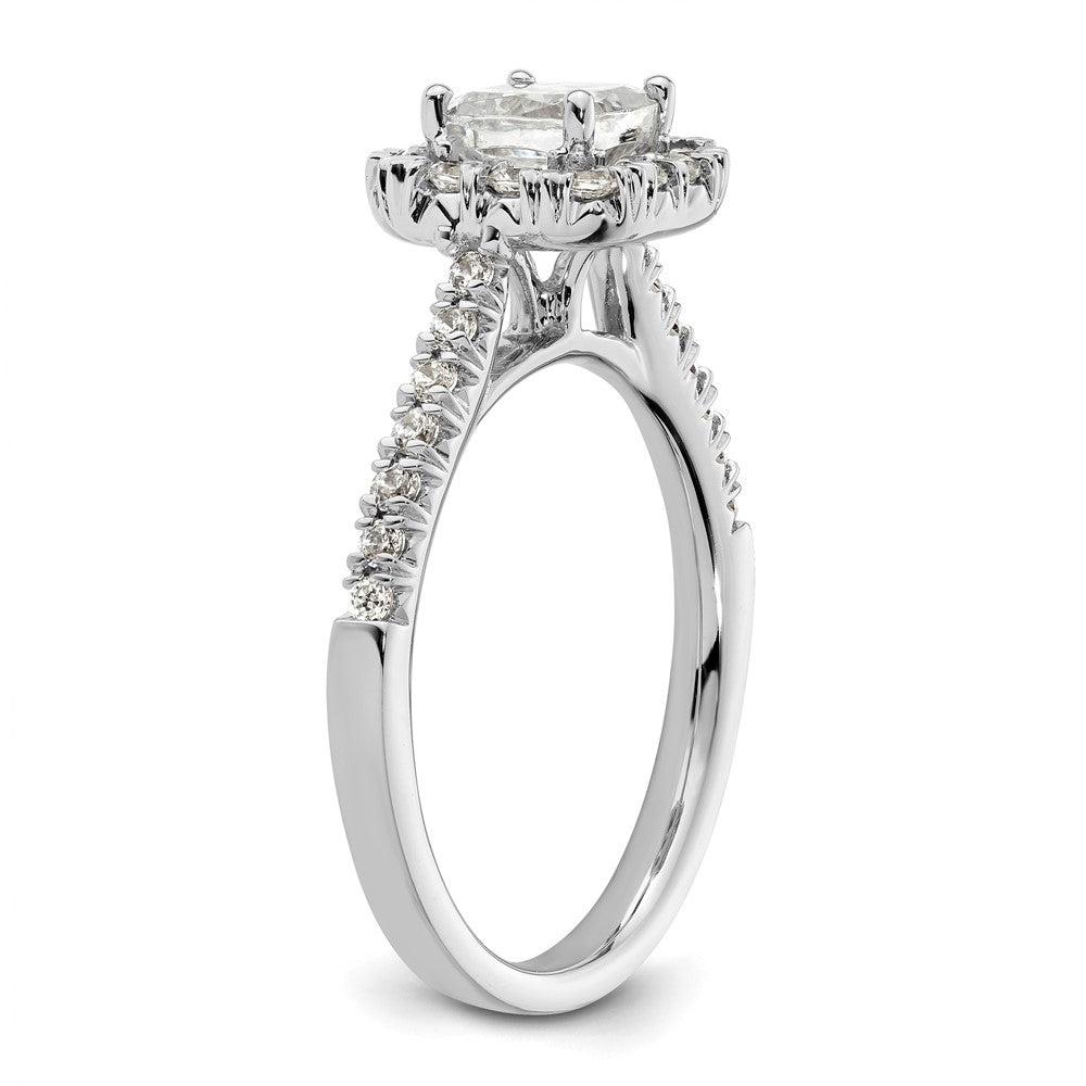 Buy Exclusive 14K White Gold Halo Engagement Ring - 3/4 Carat Cushion & Accents