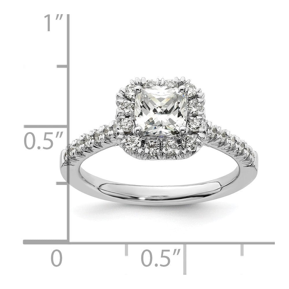 Buy Exclusive 14K White Gold Halo Engagement Ring - 3/4 Carat Cushion & Accents