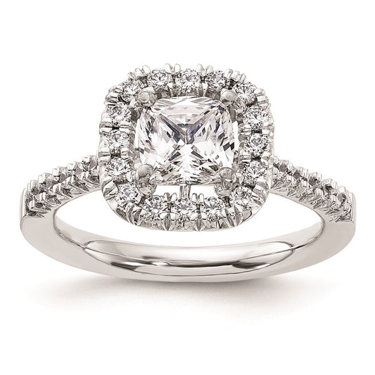 Buy Exclusive 14K White Gold Cushion Halo Diamond Ring - Stylish Semi-Mount Design
