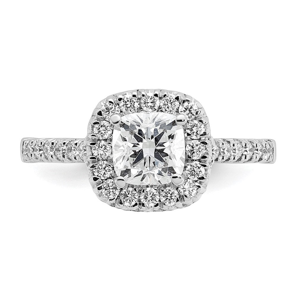 Buy Exclusive 14K White Gold Halo Semi-Mount Ring | 1 Carat Cushion & 3/8 Carat Diamonds