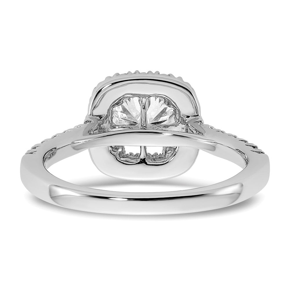 Buy Exclusive 14K White Gold Halo Semi-Mount Ring | 1 Carat Cushion & 3/8 Carat Diamonds