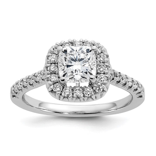 Buy Exclusive 14K White Gold Halo Semi-Mount Ring | 1 Carat Cushion & 3/8 Carat Diamonds