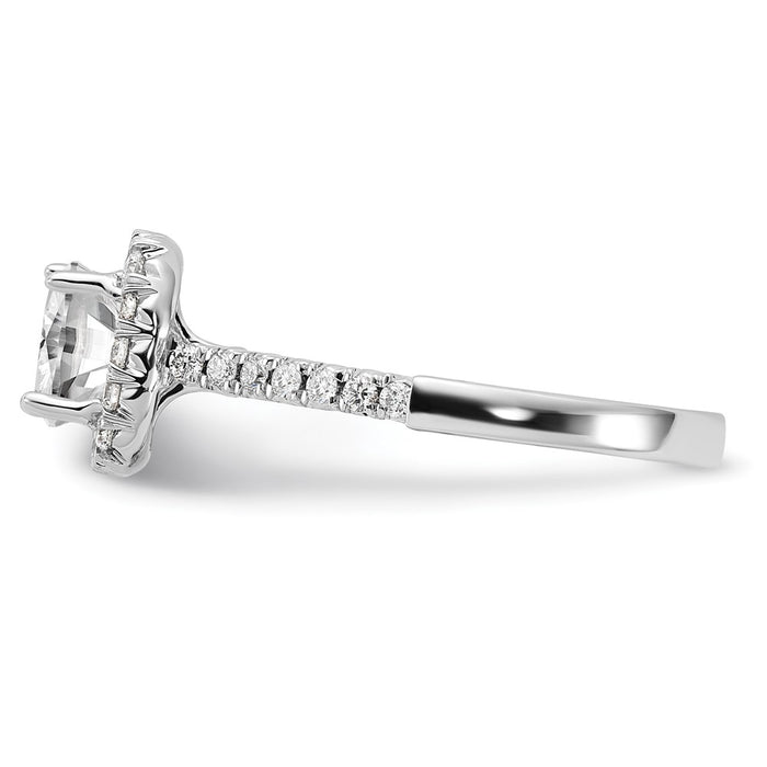 Exclusive 14K White Gold Halo Semi-Mount Ring for 1.5 Carat Cushion Center, Stylish 1/2 Carat Diamond Accents-3