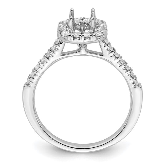 High-Quality 14K White Gold Halo Engagement Ring, 1/2 Carat Asscher-Cut, Stylish Value