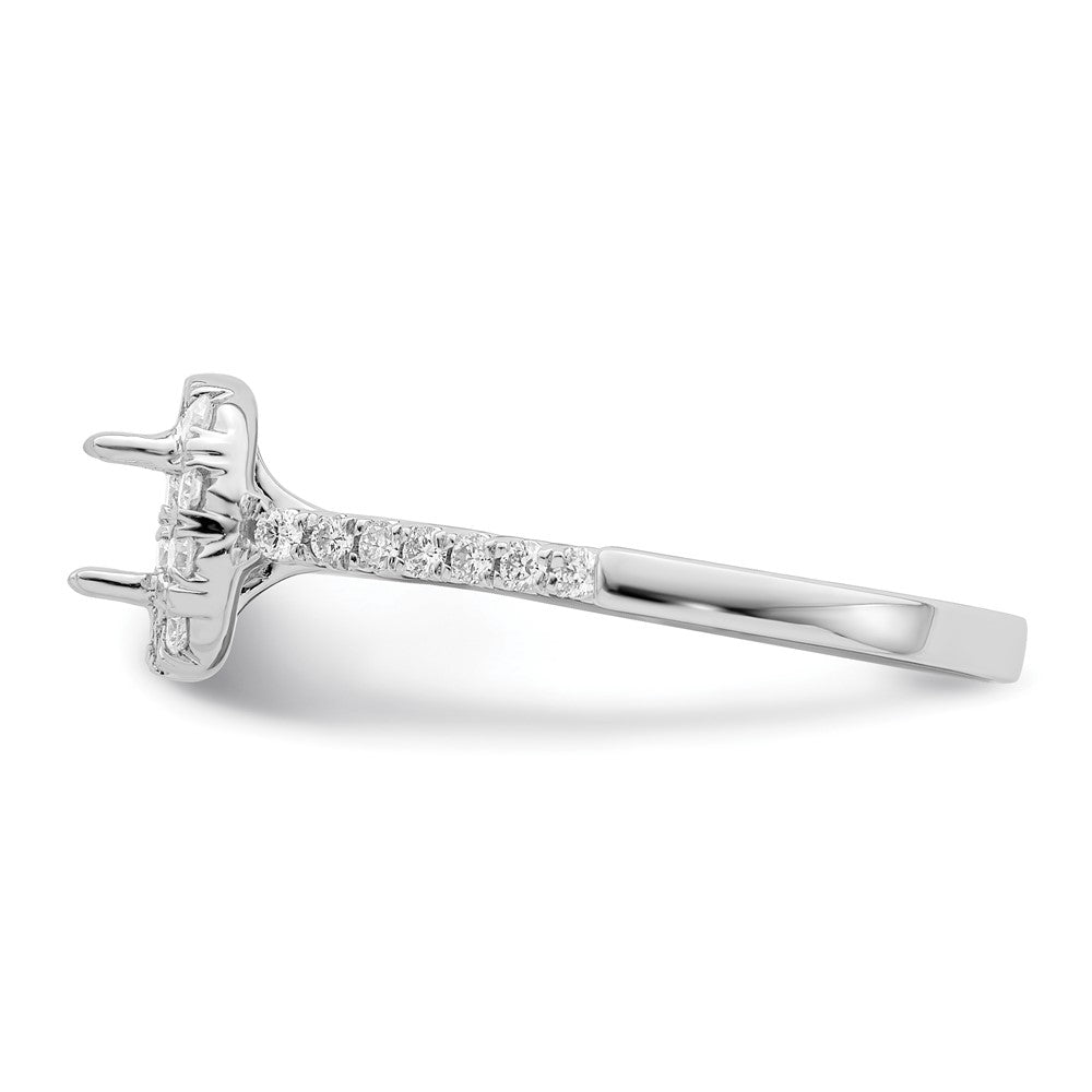 High-Quality 14K White Gold Halo Engagement Ring, 1/2 Carat Asscher-Cut, Stylish Value