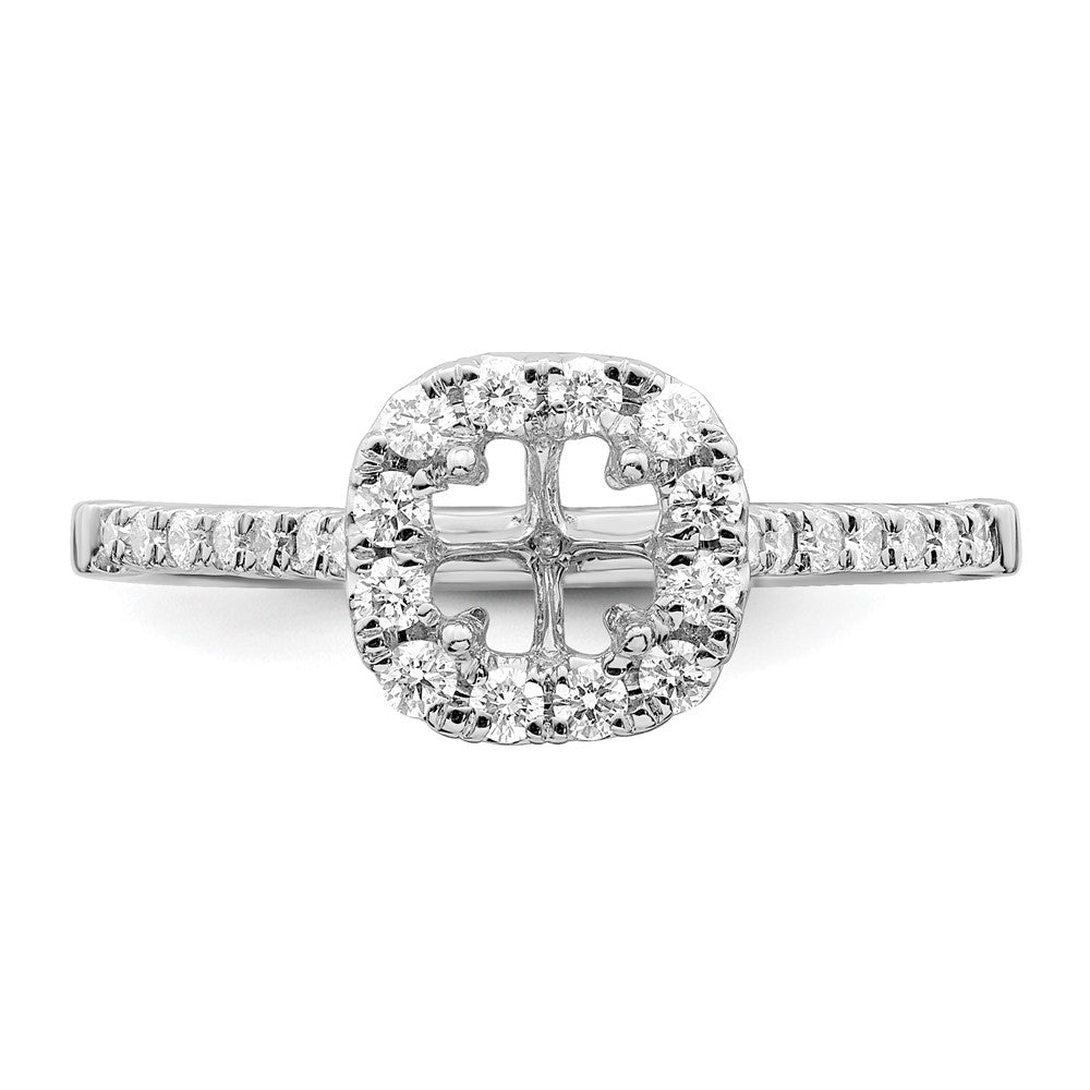 High-Quality 14K White Gold Halo Engagement Ring, 1/2 Carat Asscher-Cut, Stylish Value