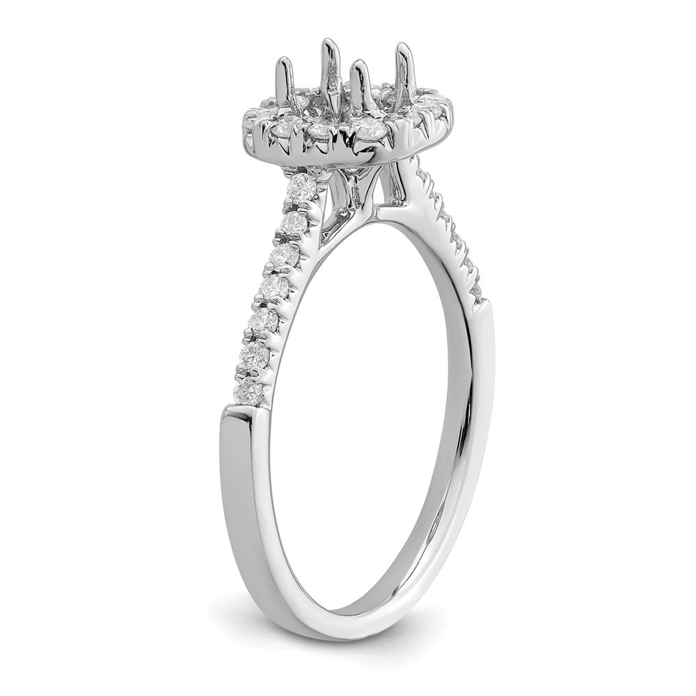 High-Quality 14K White Gold Halo Engagement Ring, 1/2 Carat Asscher-Cut, Stylish Value