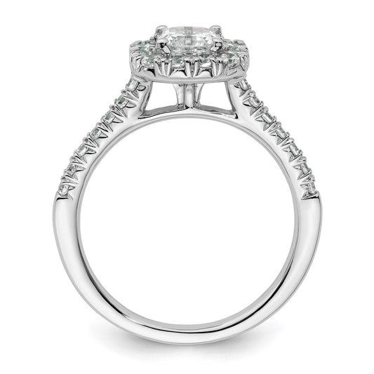 Buy 14K White Gold Halo Semi-Mount Engagement Ring for 3/4 Carat Stone, Luxury Design
