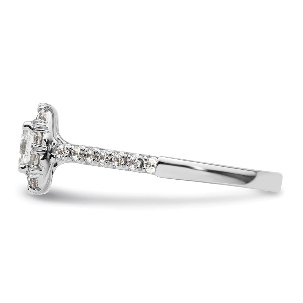 Buy 14K White Gold Halo Semi-Mount Engagement Ring for 3/4 Carat Stone, Luxury Design