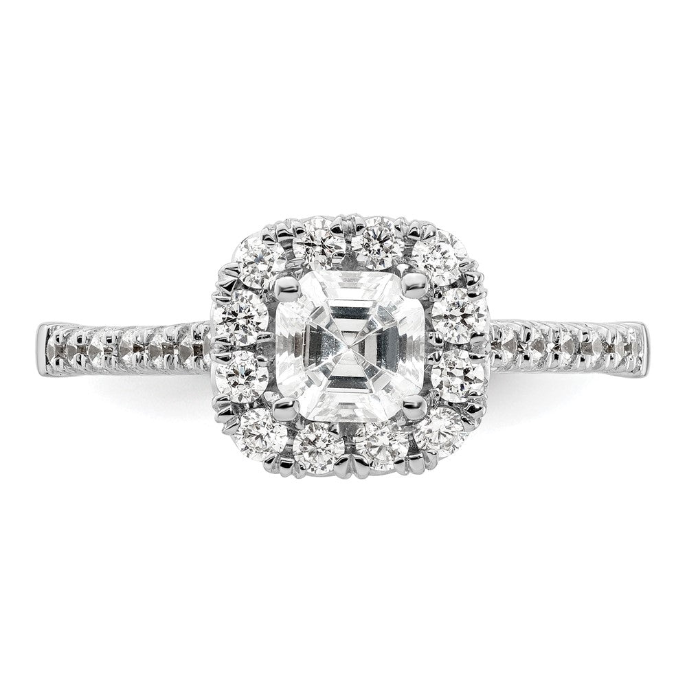 Buy 14K White Gold Halo Semi-Mount Engagement Ring for 3/4 Carat Stone, Luxury Design
