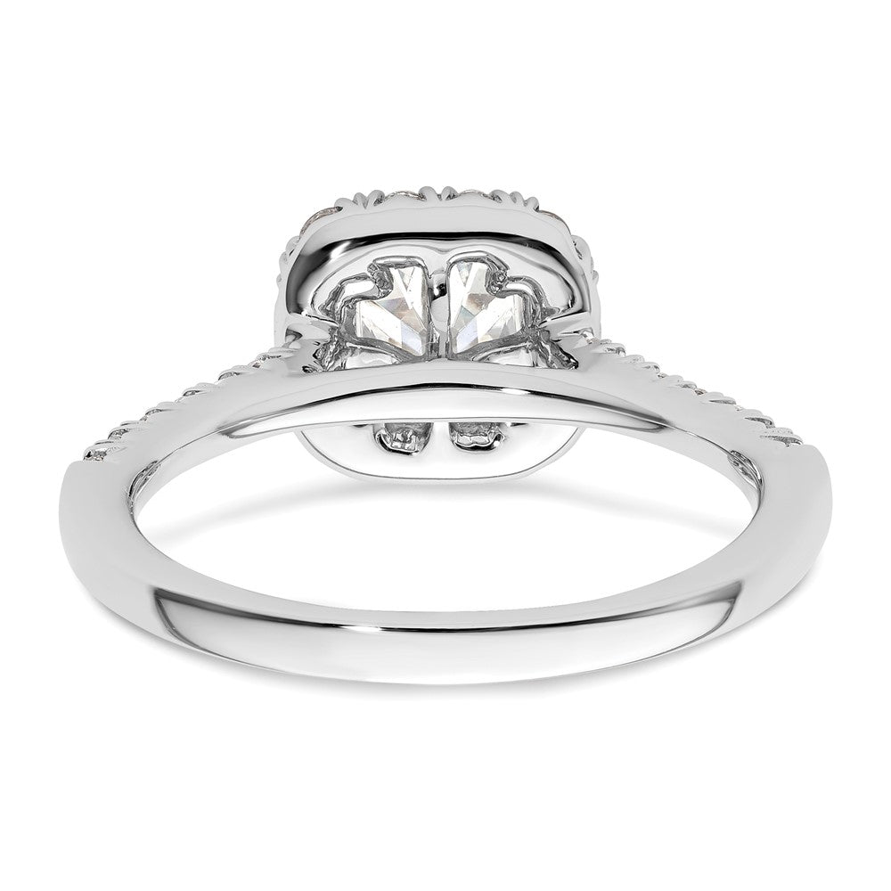 Buy 14K White Gold Halo Semi-Mount Engagement Ring for 3/4 Carat Stone, Luxury Design
