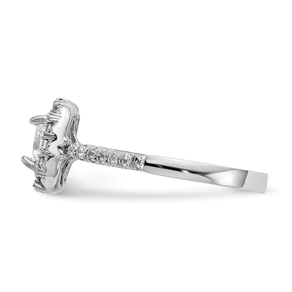 Buy High-Quality 14K White Gold Halo Semi-Mount Engagement Ring, 1 Carat
