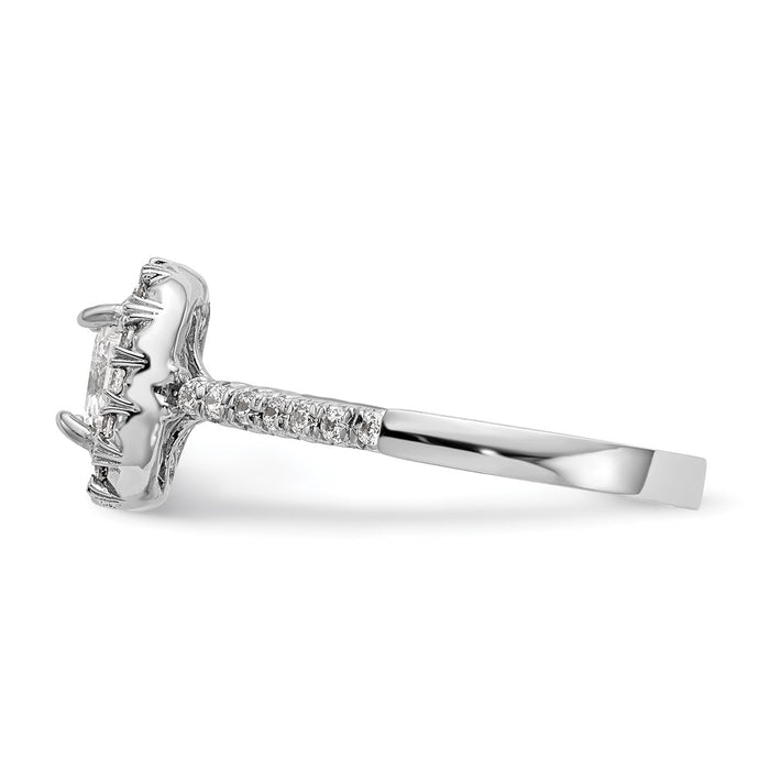 Buy High-Quality 14K White Gold Halo Semi-Mount Engagement Ring, 1 Carat-3