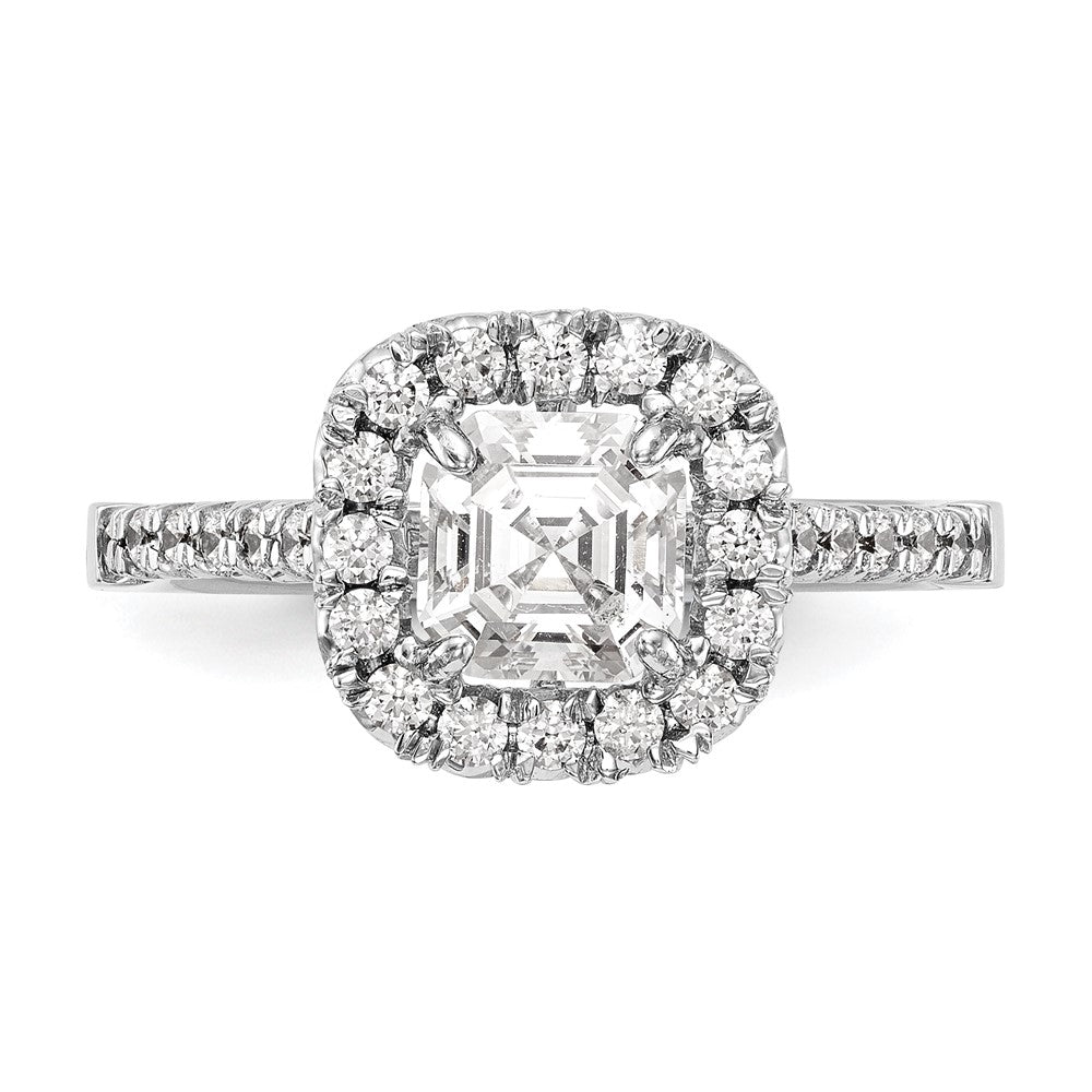 Buy High-Quality 14K White Gold Halo Semi-Mount Engagement Ring, 1 Carat
