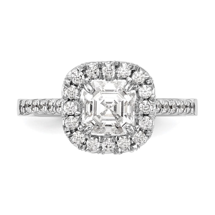 Buy High-Quality 14K White Gold Halo Semi-Mount Engagement Ring, 1 Carat-4