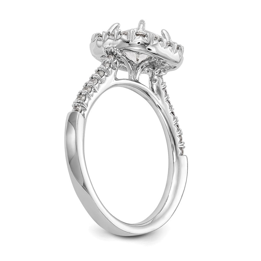 Buy High-Quality 14K White Gold Halo Semi-Mount Engagement Ring, 1 Carat