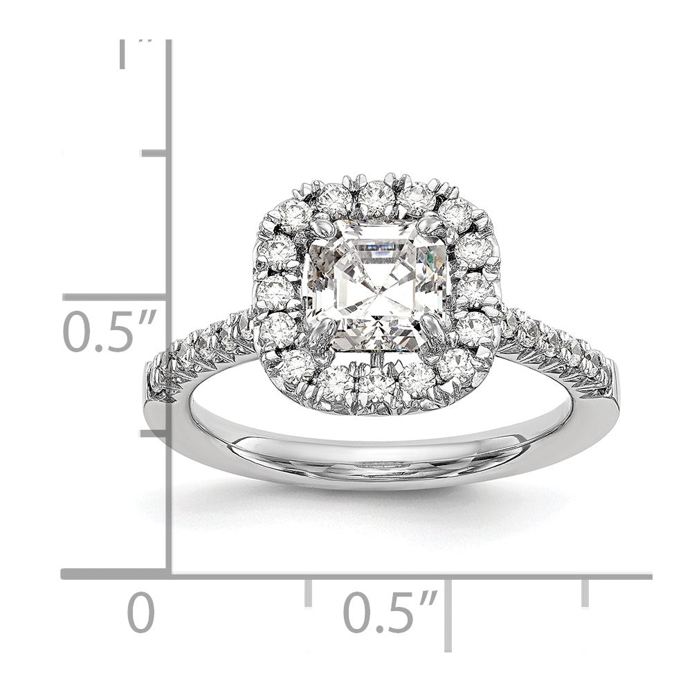 Buy High-Quality 14K White Gold Halo Semi-Mount Engagement Ring, 1 Carat