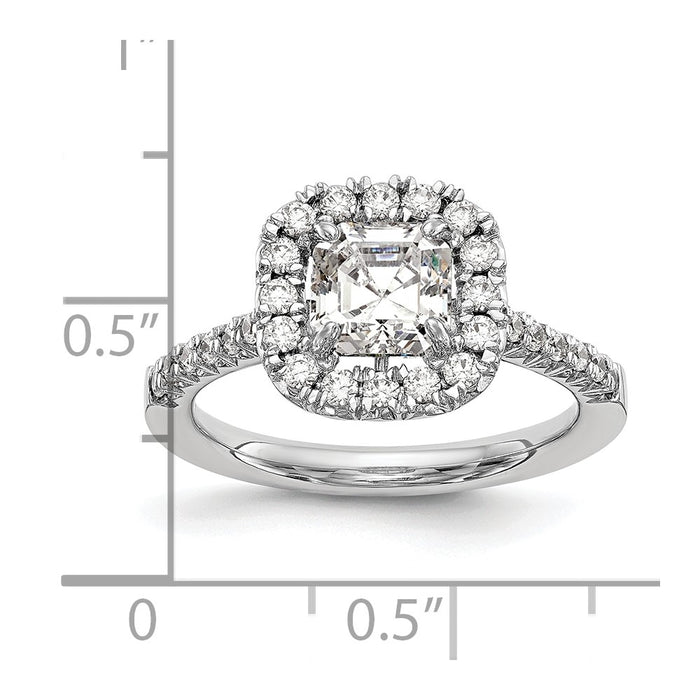 Buy High-Quality 14K White Gold Halo Semi-Mount Engagement Ring, 1 Carat-7